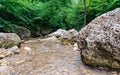 landscape mountain river and rocks with green tropical plants in thailand Royalty Free Stock Photo