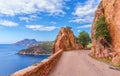 Landscape with mountain road in Corsica Royalty Free Stock Photo