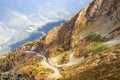 Landscape of a mountain road, Krasnaya Polyana mountains. Autumn in the Caucasus