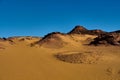 Landscape of the mountain and the sands in the desert Royalty Free Stock Photo