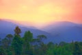 Landscape: Mountain and sunset