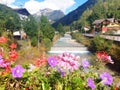 Landscape of the mountain town Fiera di Primiero Royalty Free Stock Photo