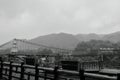 Landscape of mountain and train parking at Dahua station in Shifen Taiwan