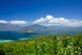 A Landscape of mountain view, seascape and the beach from Larantuka, East Nusa Tenggara, Indonesia