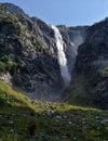 mountain waterfall with a fast stream Royalty Free Stock Photo