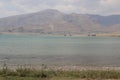 Landscape with mountains and the largest lake of Turkey - Lake Van in the Eastern Anatolia region Royalty Free Stock Photo