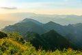 Landscape with mountains in the evening sunsent at Picos de Europa