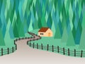 House in the forest - illustration
