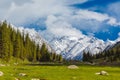 Landscape with mountains, Kyrgyzstan Royalty Free Stock Photo