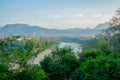 Landscape.The mountains and Mekong river.Summer. Laos. Luang Prabang