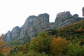 Landscape of the mountains and monasteries of Meteora, Greece Royalty Free Stock Photo