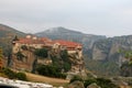 Landscape of the mountains and monasteries of Meteora, Greece Royalty Free Stock Photo