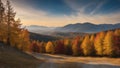 landscape with mountains panorama mountain autumn landscape with colorful trees and blue sky