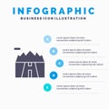 Landscape, Mountains, Scenery, Road Solid Icon Infographics 5 Steps Presentation Background