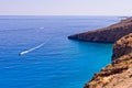 Landscape, mountains and sea at south side of Crete island Royalty Free Stock Photo