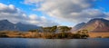 Landscape with mountains and sky reflected in lake Royalty Free Stock Photo