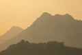 Landscape of mountains at sunset, Luang Prabang, Laos