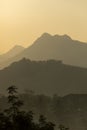 Landscape of mountains at sunset, Luang Prabang, Laos