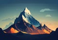 Landscape of mountains Vector illustration in flat style AI generated