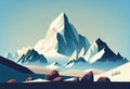 Landscape of mountains Vector illustration in flat style AI generated