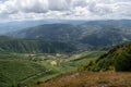 Landscape with mountains and villages in valley