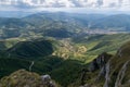 Landscape with mountains and villages in valley