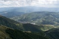 Landscape with mountains and villages in valley