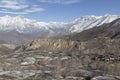 Landscape of Muktinath village in lower Mustang District, Nepal Royalty Free Stock Photo