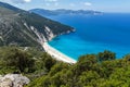 Landscape of Myrtos beach, Kefalonia, Ionian islands, Greece Royalty Free Stock Photo