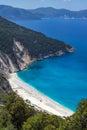 Landscape of Myrtos beach, Kefalonia, Ionian islands, Greece Royalty Free Stock Photo