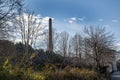 Landscape of narni and its chimney of a factory