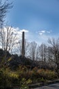 Landscape of narni and its chimney of a factory