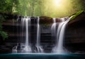 The Landscape of the naturally beautiful waterfall in the Forest Royalty Free Stock Photo