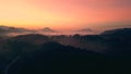 Landscape nature with aerial camera bird eye view.