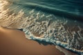 Abstract and surreal landscape view of sand dunes and blue water