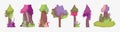 Landscape nature foliage forest trees bush icons theme