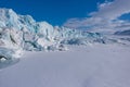 Landscape nature of the glacier mountain of Spitsbergen Longyearbyen Svalbard arctic winter polar sunshine day