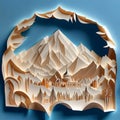 Paper cut - nature of Kazakhstan