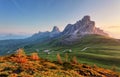 Landscape nature mountan in Alps, Dolomites, Giau.