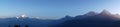 Landscape nature Mt. Dhaulagiri massif with sunrise on himalaya rang mountain in the morning seen from Poon Hill, Nepal Royalty Free Stock Photo