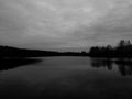 Landscape of nature on the river in black and white image Royalty Free Stock Photo