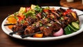 Sizzling Delight - Appetizing Shish Kebab Plate