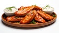 Flavorful Fusion - Buffalo Chicken Wings with Blue Cheese Dip Royalty Free Stock Photo