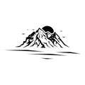 Landscape nature vector or outdoor mountain silhouette for element design Royalty Free Stock Photo