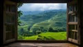 Landscape nature view background. view from window at a wonderful landscape nature Royalty Free Stock Photo