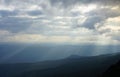 Landscape nature view the mountain clouds and sunray in the evening Royalty Free Stock Photo