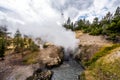 The landscape nature and world famouse geyser in Yellowstone national park in Wyoming , United States of America