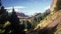 Landscape near Coyhaique in chilean Patagonia. Forest and mountains of the An des Range Royalty Free Stock Photo