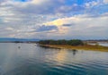 Landscape near Keramoti City in Greece , south-eastern Europe , at sunset Royalty Free Stock Photo