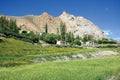 Landscape near Mulbek, Mulbek Monastery also can be seen at the top,,Kargil, Ladakh-india Royalty Free Stock Photo